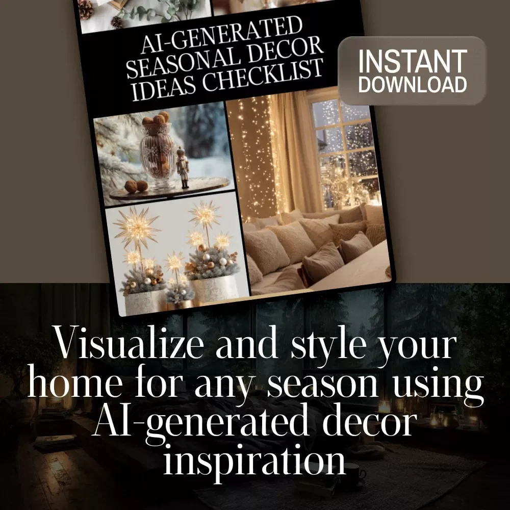 AI-Generated Seasonal Decor Ideas Checklist | Digital Download | Home Decorating Guide for Spring, Summer, Fall & Winter Inspiration | Interior Design with AI