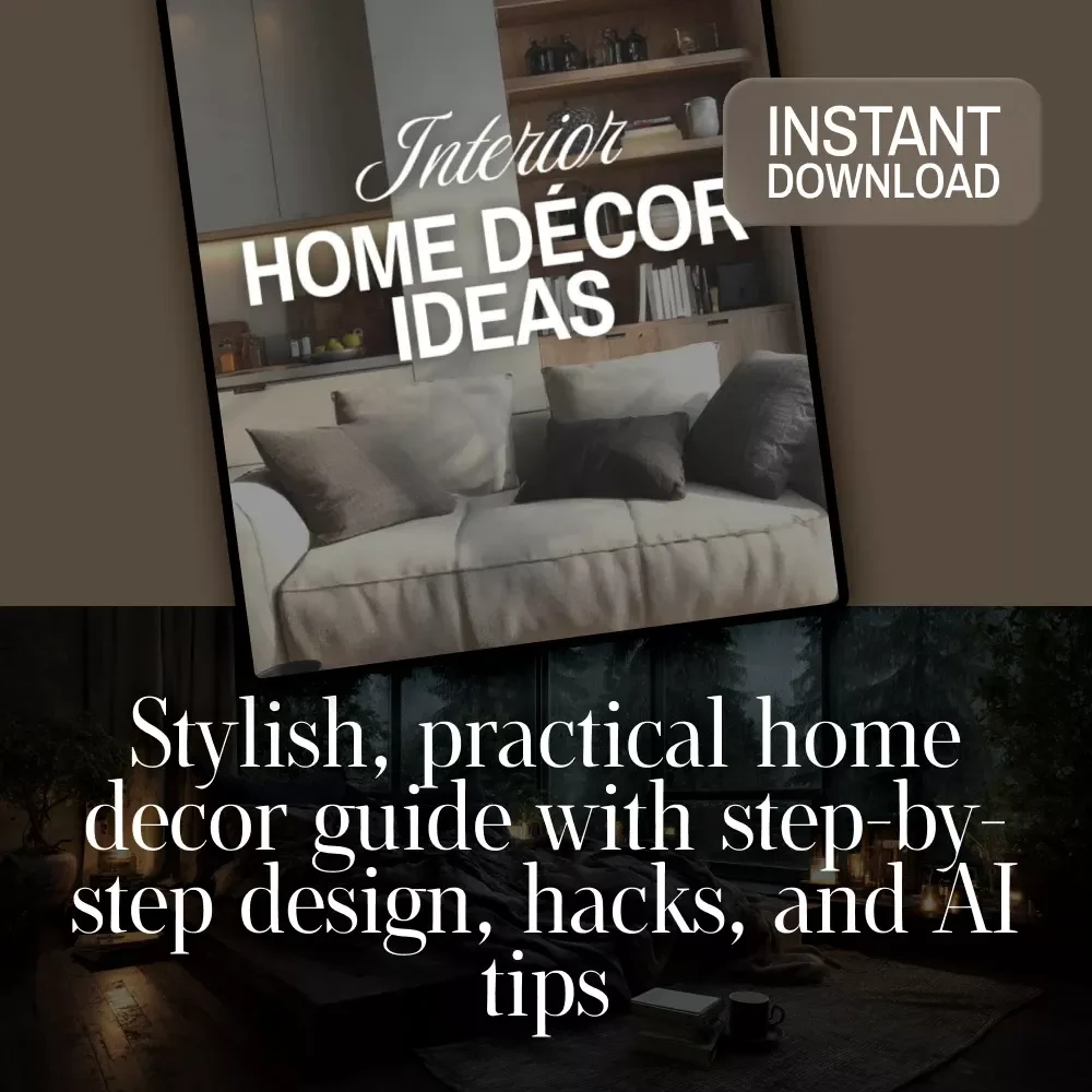 Interior Home Décor Ideas | Digital Download Guide | Modern, Cozy Cottage, Boho Chic, Industrial & Eclectic Styling | Home Decorating Checklist & eBook