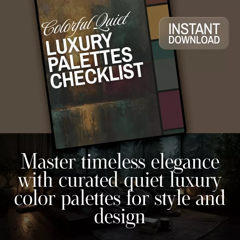Colorful Quiet Luxury Palettes Checklist | Digital Download Guide for Elegant Color Schemes, Minimalist Style & Timeless Design Inspiration