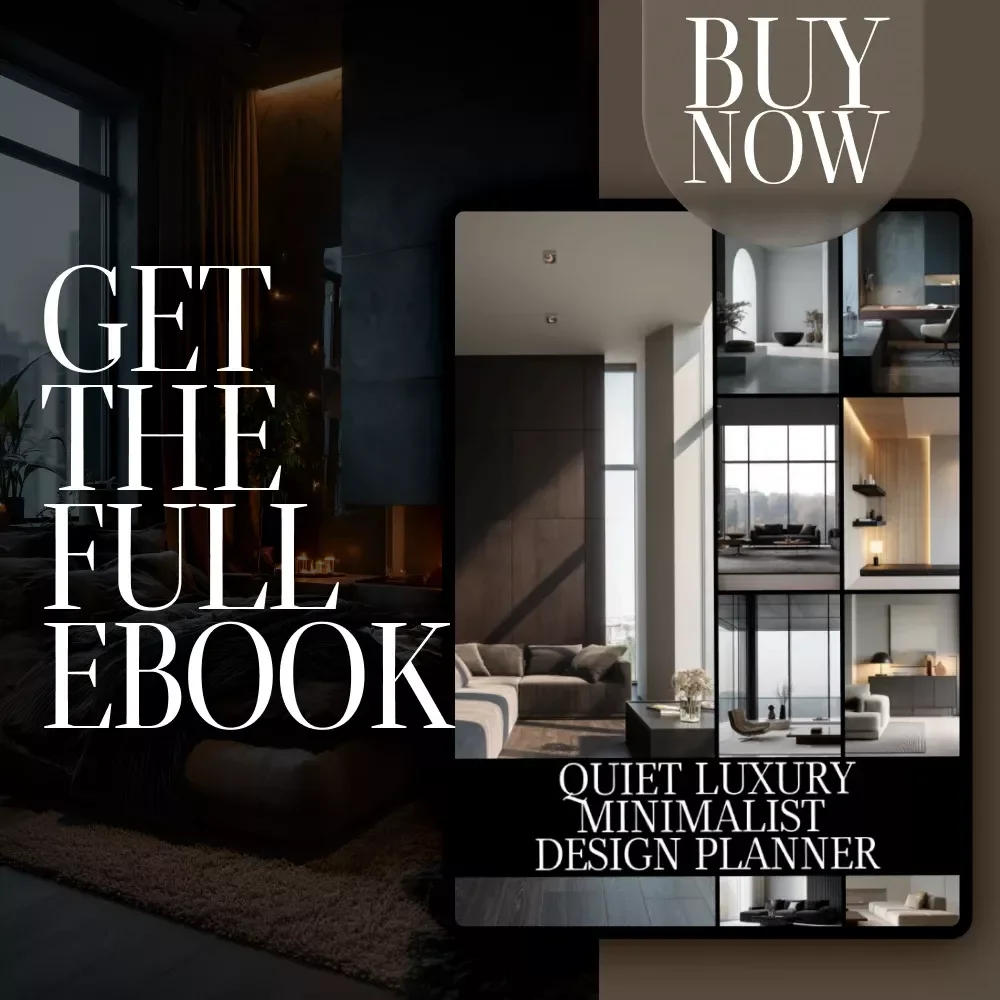 Quiet Luxury Minimalist Design Planner | eBook | Digital Download Guide for Interior Design, Timeless Minimalist Decor, AI Design Tools, and Sustainable Living