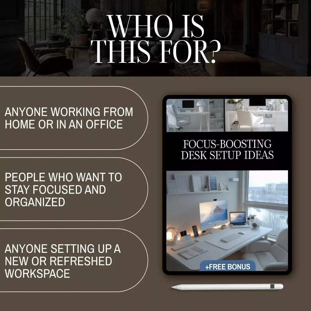 Focus-Boosting Desk Setup Ideas | Productivity Desk Layout Guide | AI Productivity Hacks | Digital Download PDF