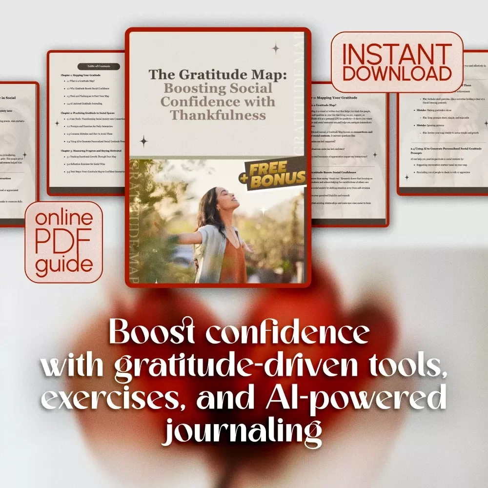 The Gratitude Map: Boosting Social Confidence with Thankfulness | Digital Guide | Gratitude Map for Social Confidence eBook