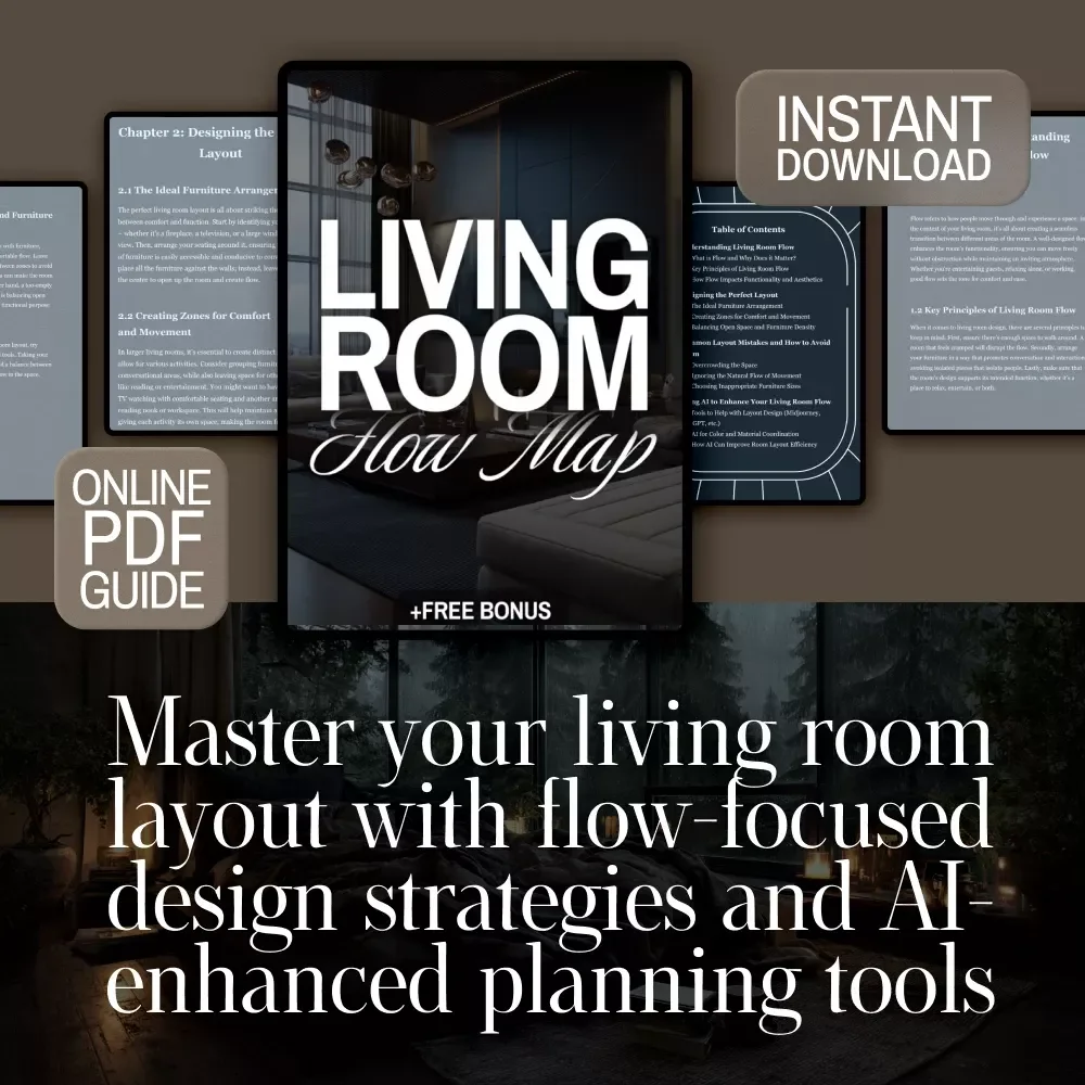Living Room Flow Map | Home Layout Guide for Furniture Arrangement, Flow Design & Room Efficiency | Digital Download PDF, Interior Design AI Tools