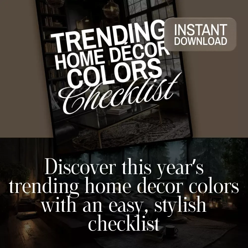 Trending Home Décor Colors Checklist | Digital Download Interior Design Guide, eBook & Printable for Stylish Room Makeovers
