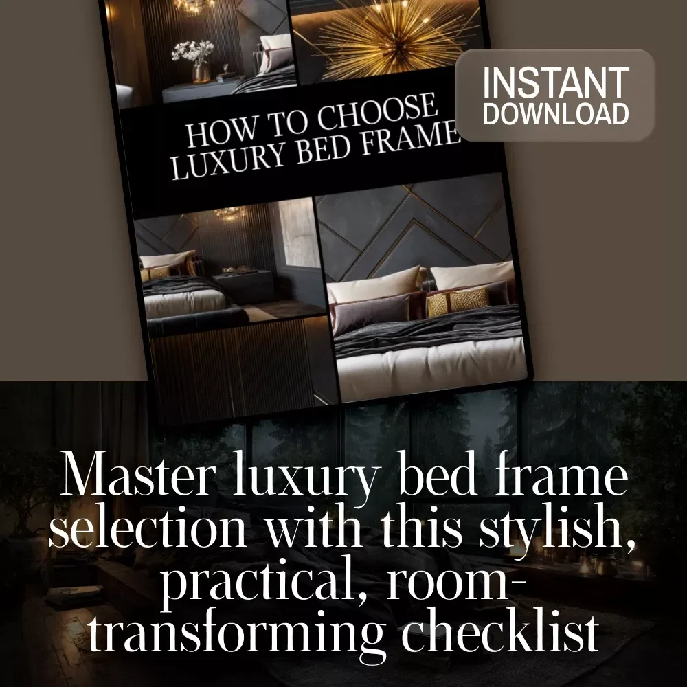 How to Choose Luxury Bed Frame - Printable Checklist | Digital Download for Bedroom Design, Luxury Decor, Home Styling Guide