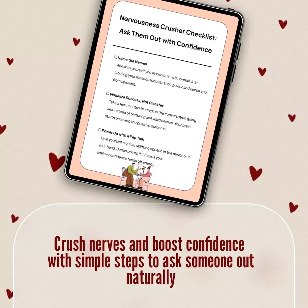 Nervousness Crusher Checklist: Ask Them Out with Confidence | Digital Download Guide for Overcoming Nervousness Before Asking Someone Out, Self-Help eBook Style PDF