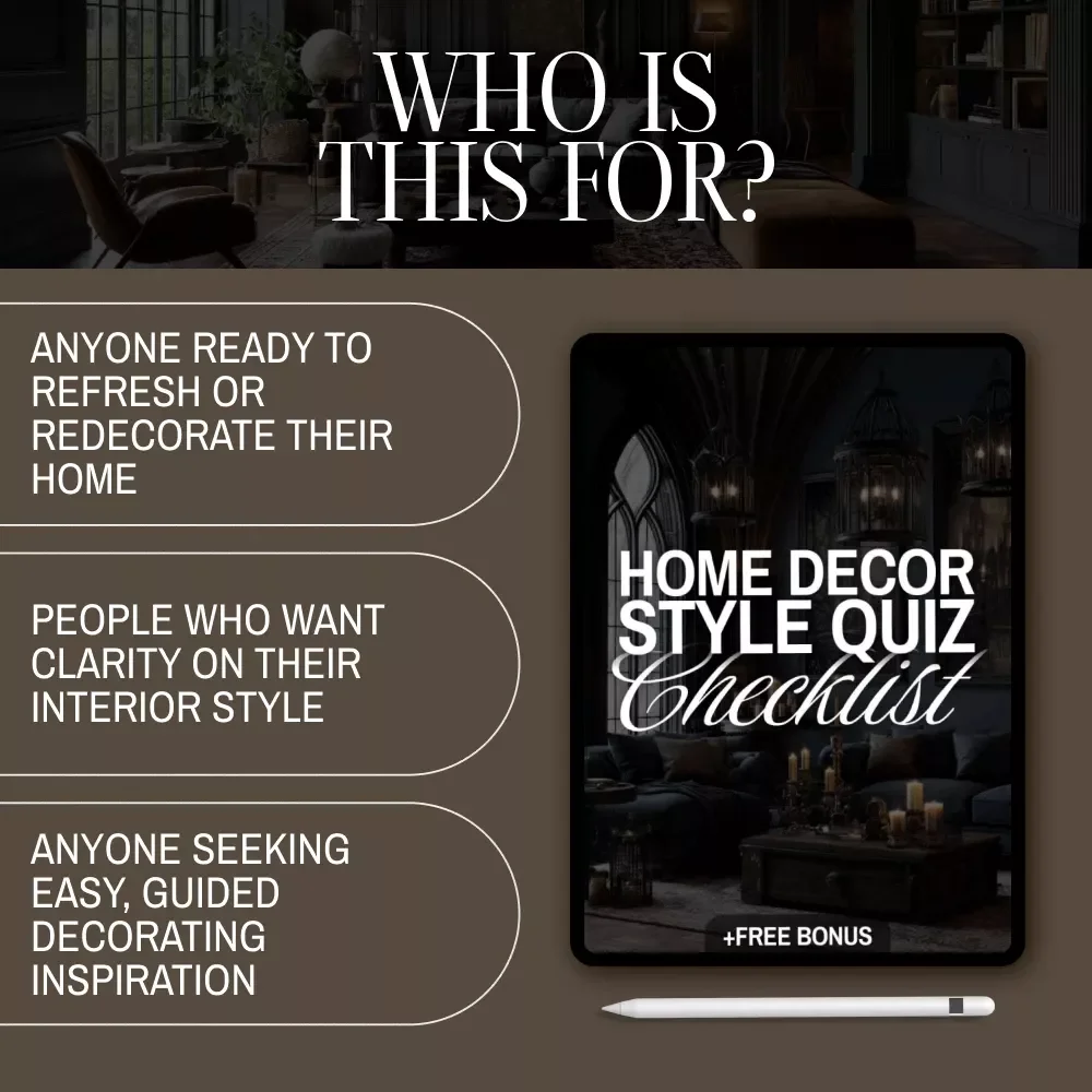 Home Decor Style Quiz Checklist | Digital Download eBook | Interior Design Guide & Printable PDF for Decorating Inspiration