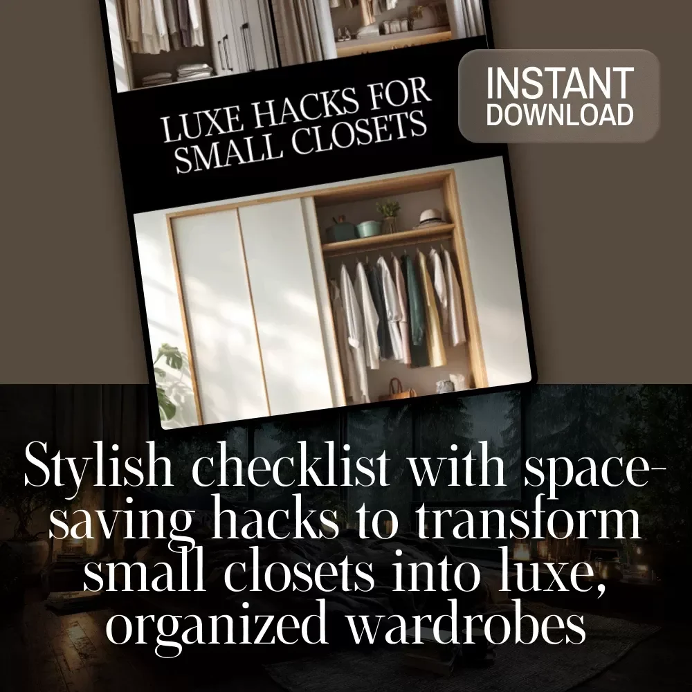 Luxe Hacks for Small Closets Checklist | Digital Download Closet Organization Guide, Minimalist Wardrobe Decluttering Tips, Small Space Storage Solutions