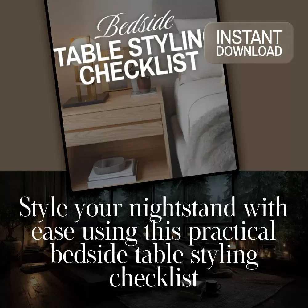 Bedside Table Styling Checklist | Digital Download Guide, Bedroom Decor eBook, Nightstand Styling Ideas, Minimalist Home Organization Printable