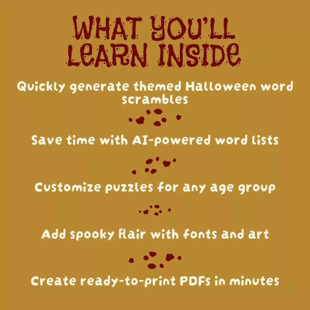 AI Tricks for Spooky Word Scramble Games | How to Use AI to Make Spooky Word Scramble Games | Halloween Party Word Puzzle Guide & Printable Ideas