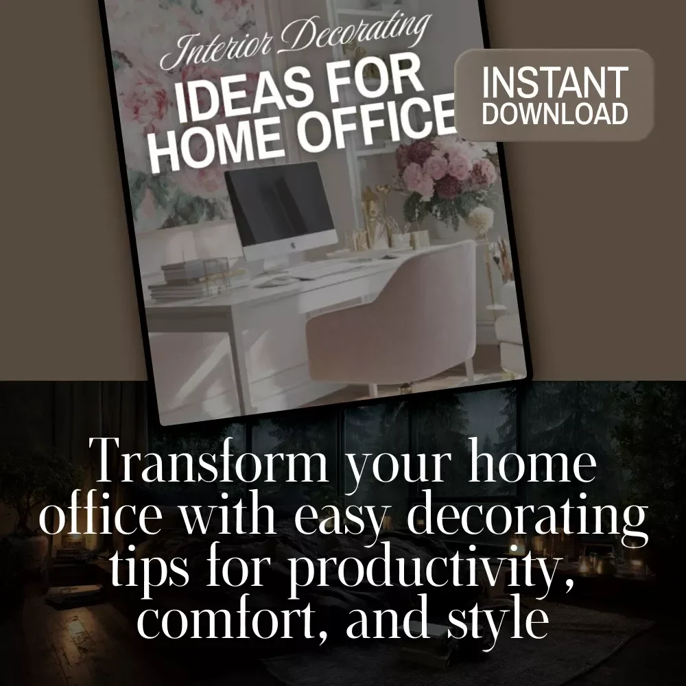 Interior Decorating Ideas for Home Office | Digital Download Checklist | Home Office eBook & Productivity Guide