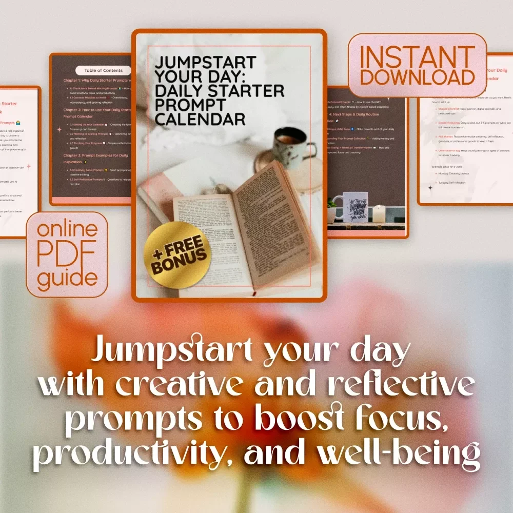 Jumpstart Your Day: Daily Starter Prompt Calendar - Boost Creativity, Productivity & Focus