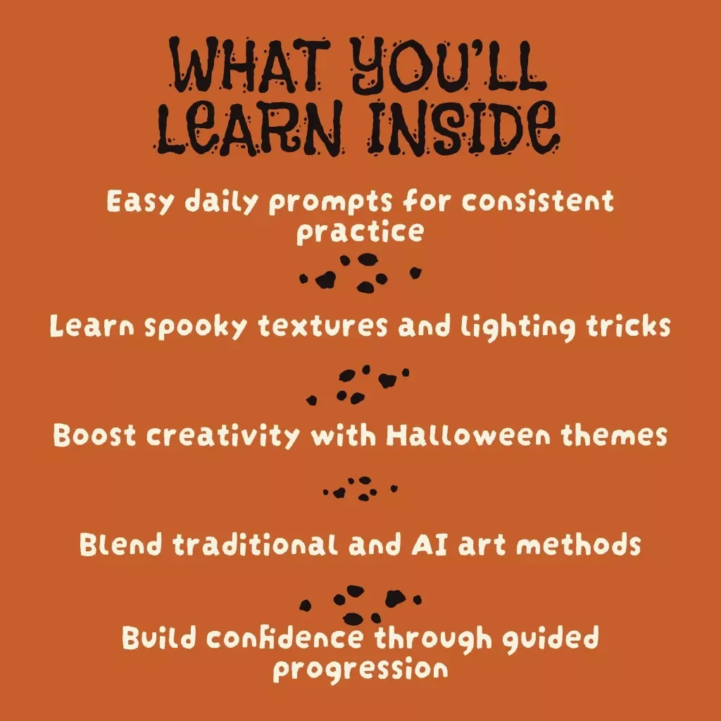 Spooktacular Strokes: Your 10-Day Halloween Art Challenge | eBook & 10-Day Halloween Art Challenge Planner for Artists, Creatives & Halloween Lovers