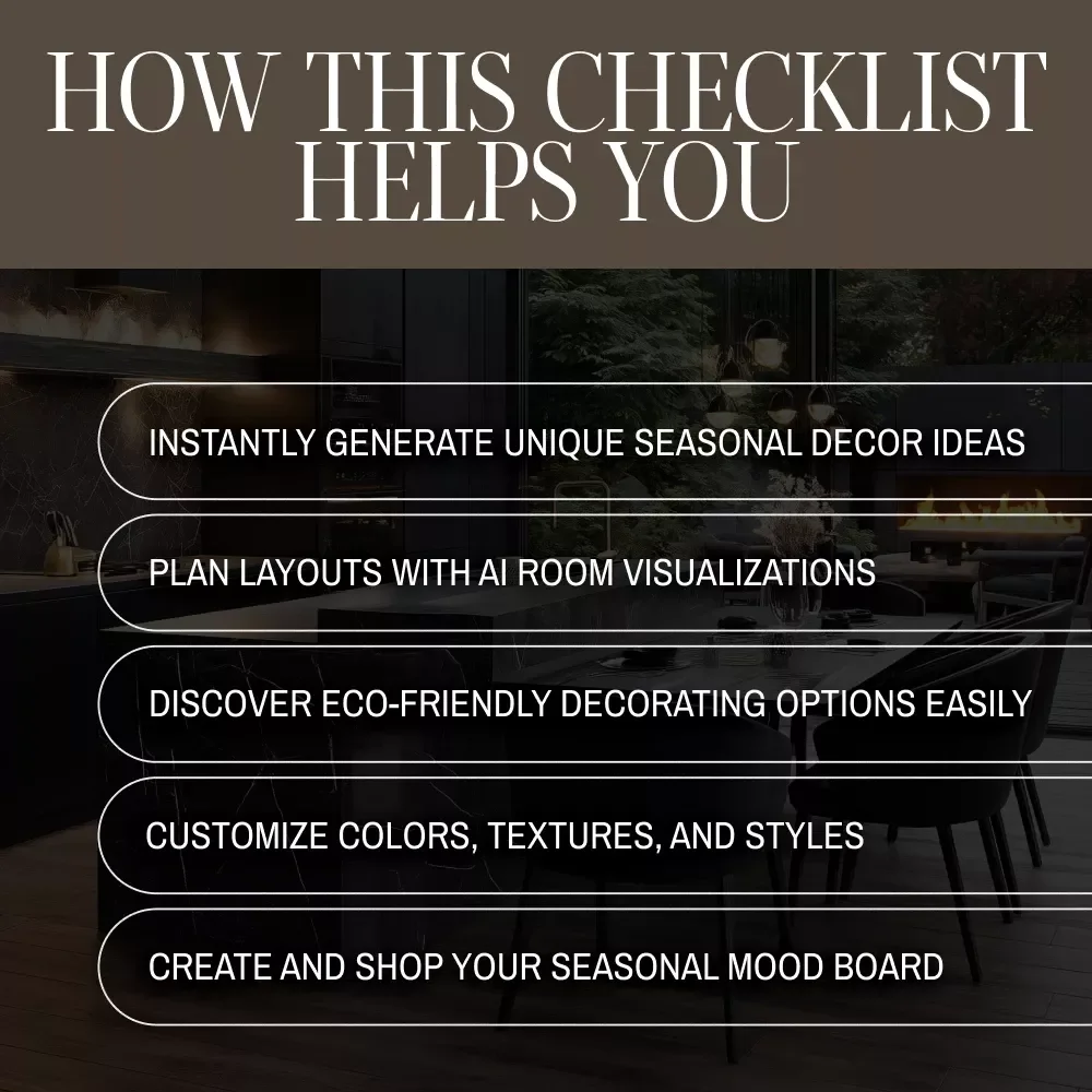 AI-Generated Seasonal Decor Ideas Checklist | Digital Download | Home Decorating Guide for Spring, Summer, Fall & Winter Inspiration | Interior Design with AI