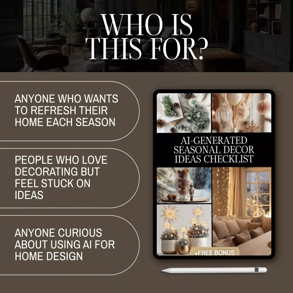 AI-Generated Seasonal Decor Ideas Checklist | Digital Download | Home Decorating Guide for Spring, Summer, Fall & Winter Inspiration | Interior Design with AI