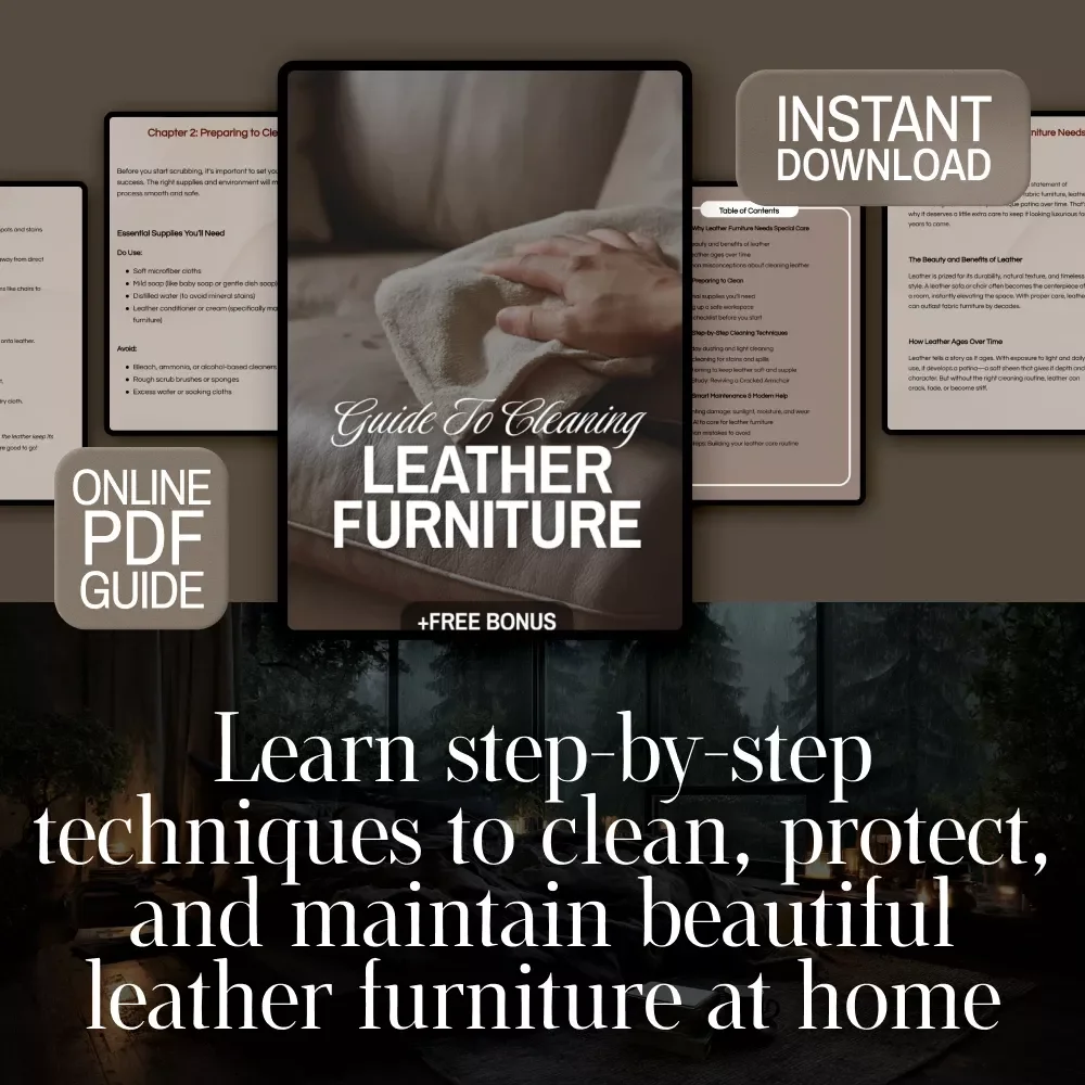 Guide to Cleaning Leather Furniture | Digital Download Leather Care eBook, Checklist & Step-by-Step Cleaning Techniques for Leather Sofas, Chairs & Couches