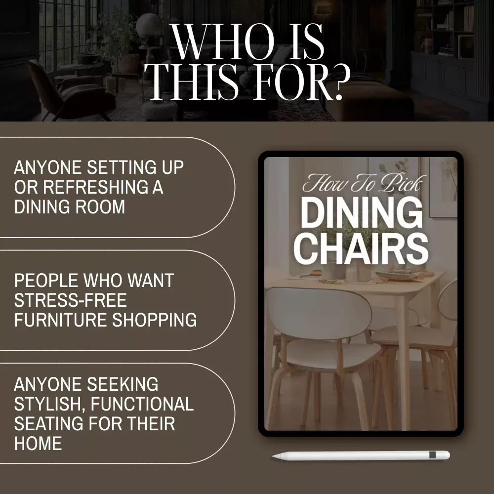 How to Pick Dining Chairs Checklist | Digital Download Guide for Choosing the Perfect Dining Room Chairs, Home Decor, Dining Table Seating, Interior Design Tips