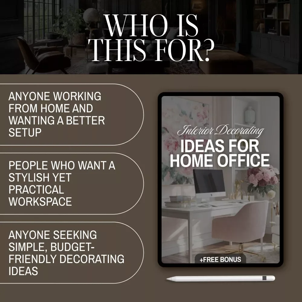 Interior Decorating Ideas for Home Office | Digital Download Checklist | Home Office eBook & Productivity Guide