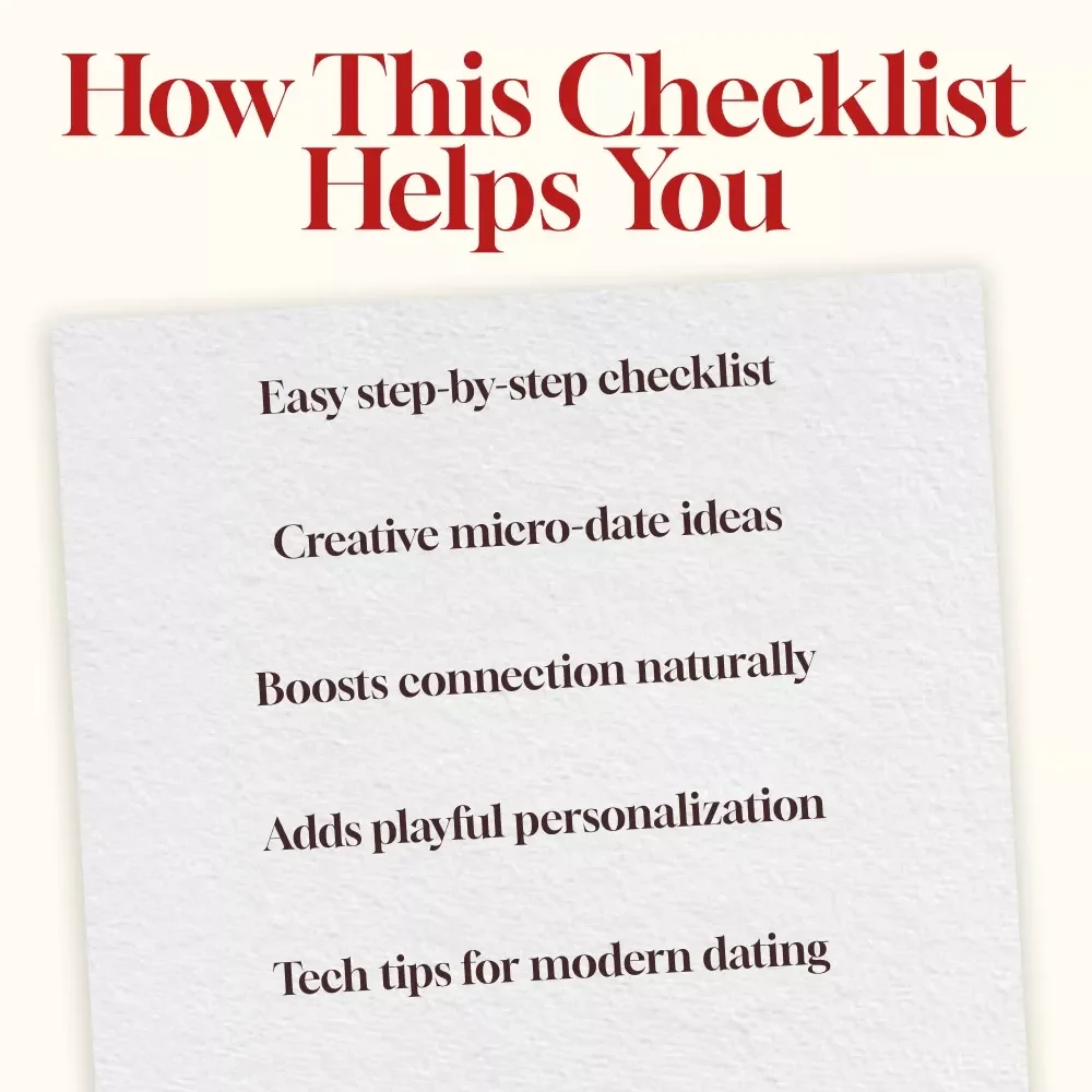 The Micro-Mance Planning Checklist | Romantic Digital Download Date Guide, eBook for Creative Micro Dates, Fun Couples Activity PDF