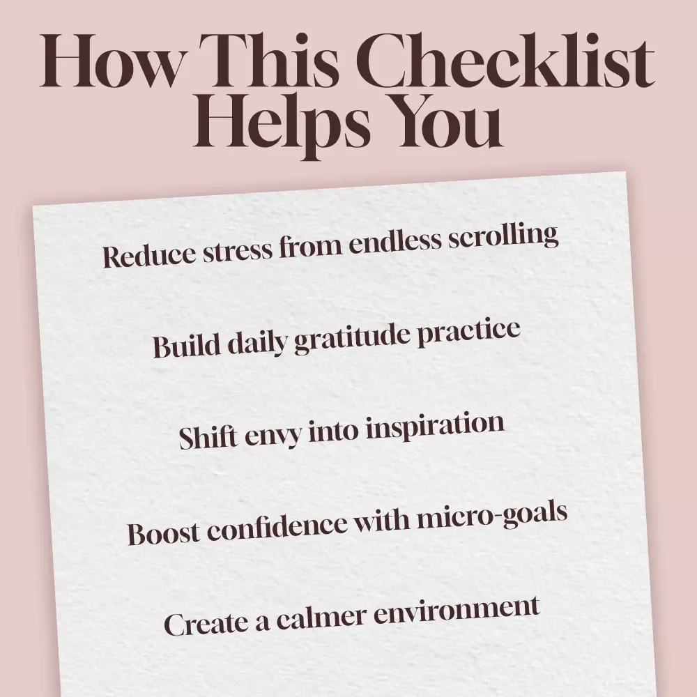 Social Comparison Reset Routine: Your Step-by-Step Checklist | Digital Download Self-Care Guide for Mindset Reset & Personal Growth