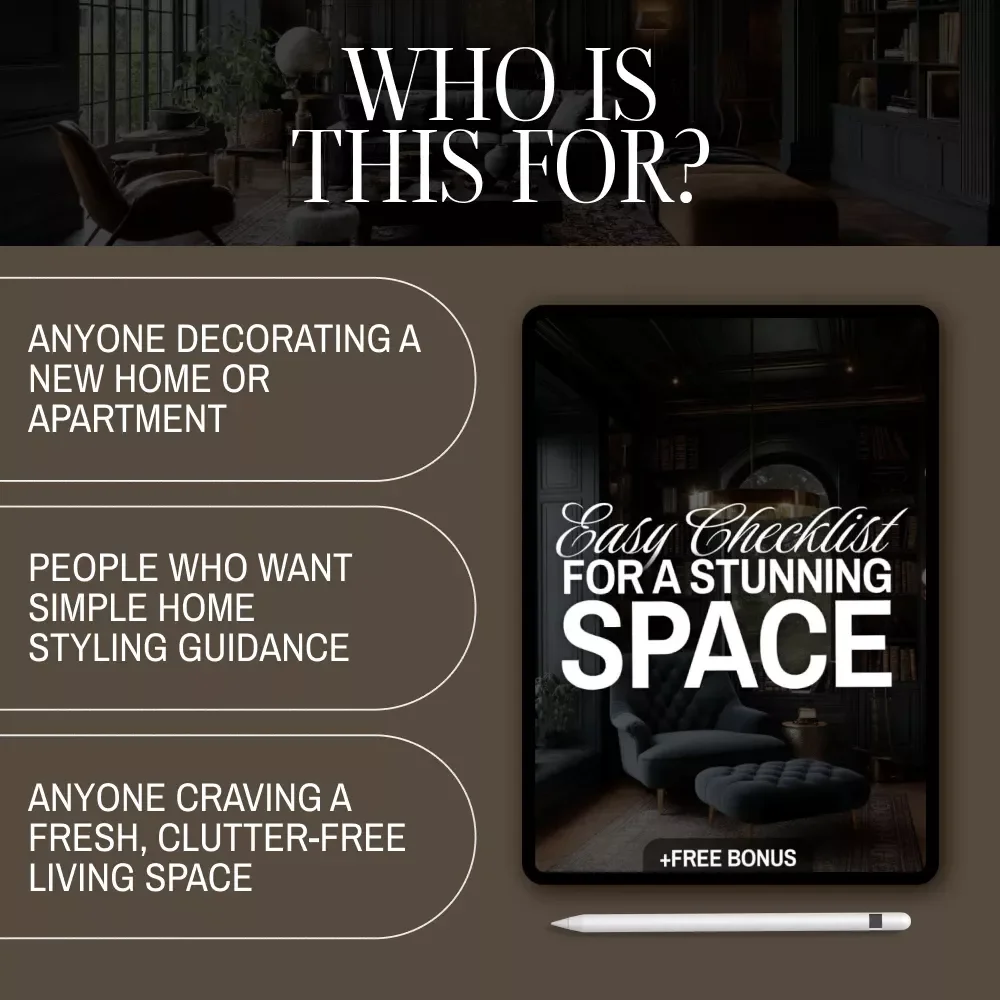 Easy Checklist for a Stunning Space | Digital Home Decor Design Ideas Guide & Printable Organization Tool