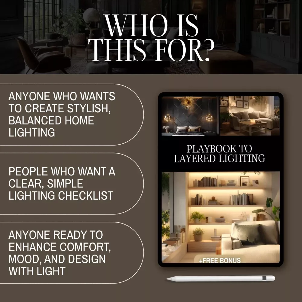 Playbook to Layered Lighting Checklist | Digital Download Guide for Ambient, Task, and Accent Lighting Design | Home & Interior Lighting Planner