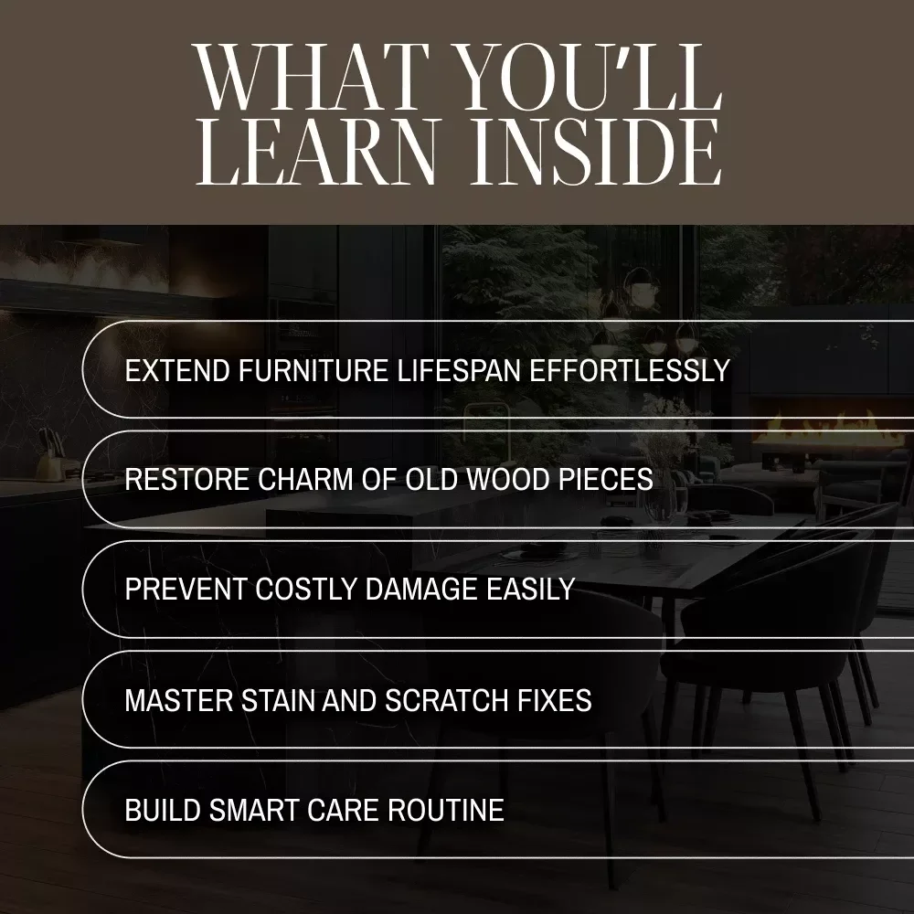 Cleaning and Caring for Wood Furniture | Digital Download Guide for Wood Furniture Care, Maintenance & Restoration | eBook, Checklist & Step-by-Step Tutorial