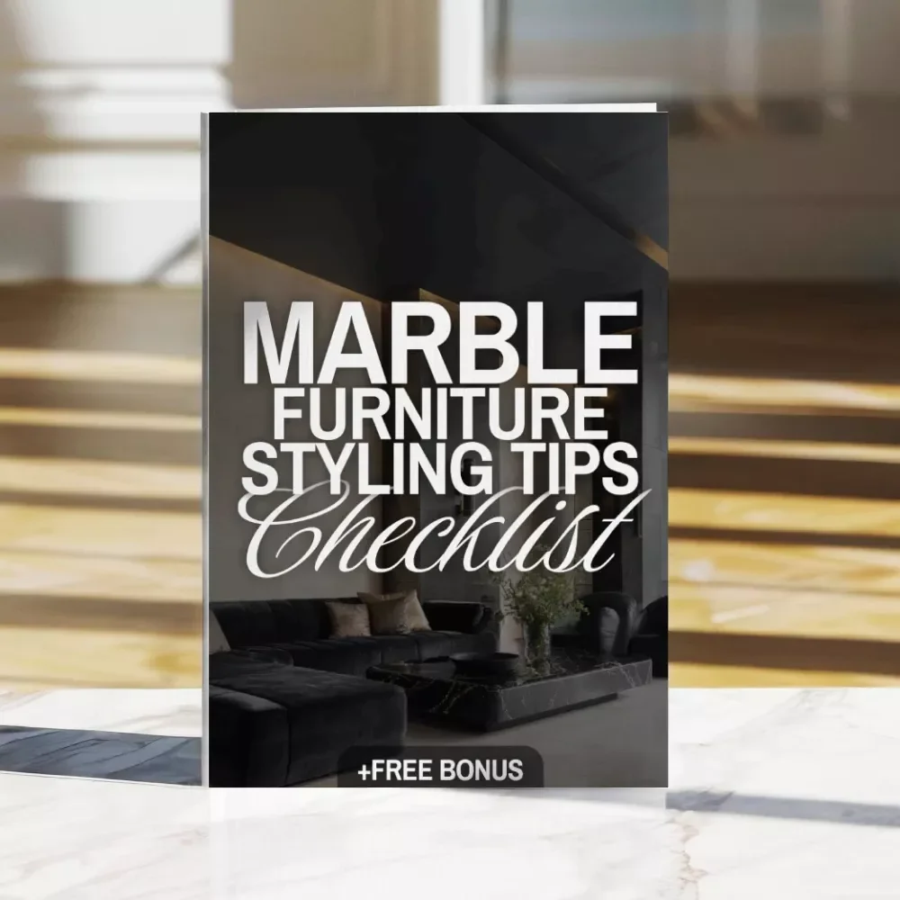 Marble Furniture Styling Tips Checklist | Digital Download Home Decor Guide | Interior Design eBook for Modern Living Room, Dining Room & Office Styling