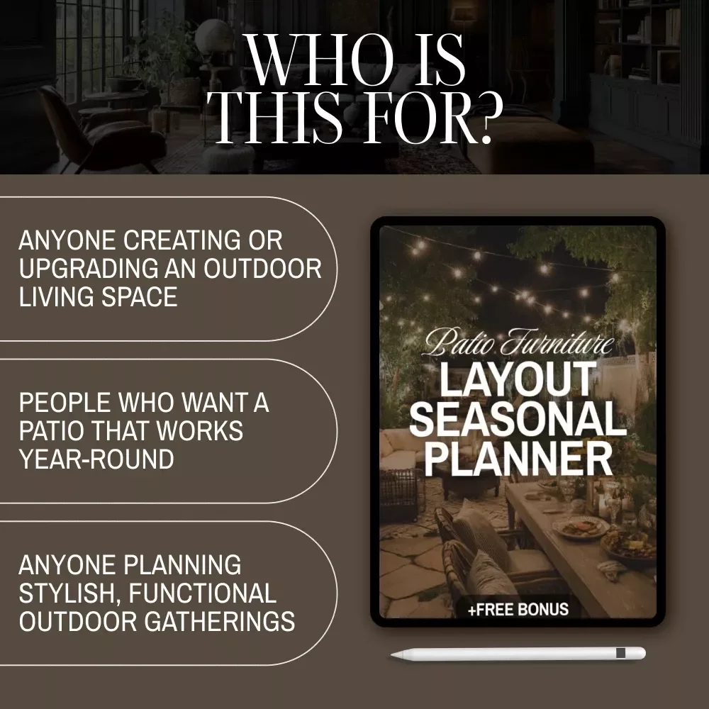 Patio Furniture Layout Seasonal Planner | Outdoor Furniture Layout Guide for Seasonal Patio Design | Digital Download for Garden & Backyard Spaces