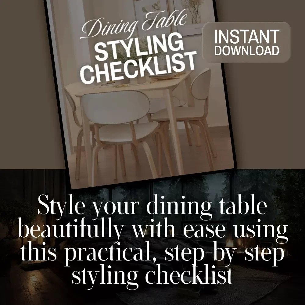 Dining Table Styling Checklist | Printable Tablescape Guide for Elegant Dinner Party Decor | Instant Digital Download for Table Setting Inspiration