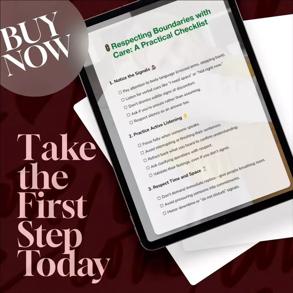 Respecting Boundaries with Care: A Practical Checklist | Digital Download Guide, eBook, Self-Help, Relationship & Communication Skills PDF