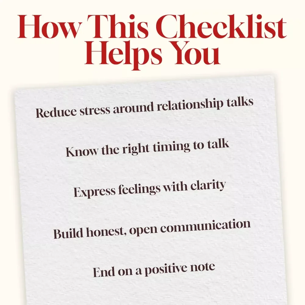 How to Have the DTR Talk Without Pressure Checklist | Relationship Conversation Guide | Digital Download for Couples | Printable Communication Aid