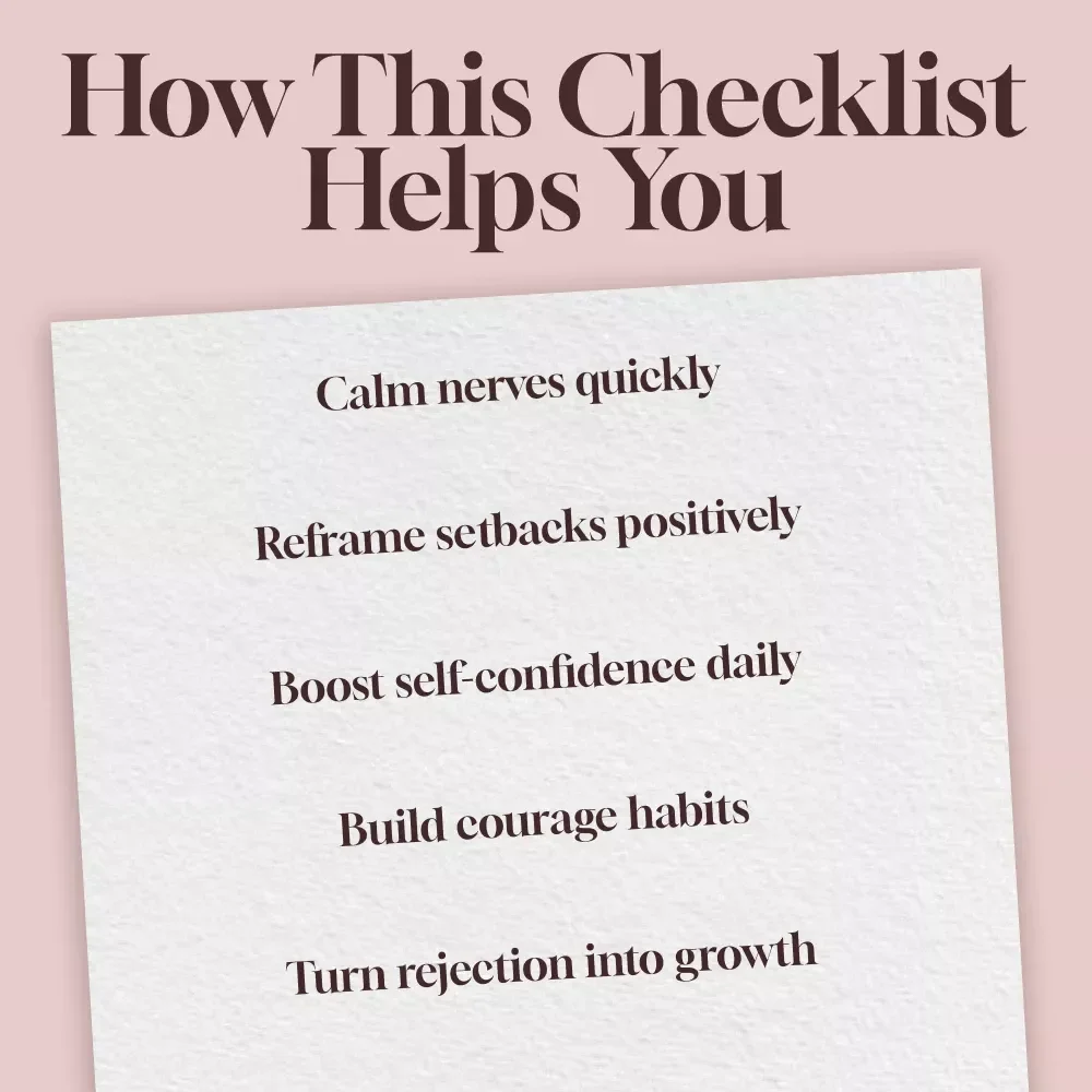 Rejection Reframe Routine: Build Courage Checklist | Confidence Growth, Mindset Reset, Self-Improvement Digital Download