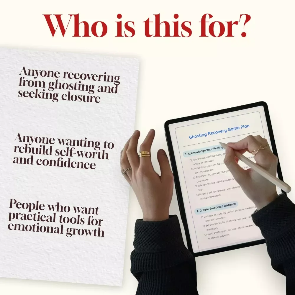 Ghosting Recovery Game Plan | Ghosting Recovery Checklist | Digital Download Self-Healing Guide for Moving On After Ghosting