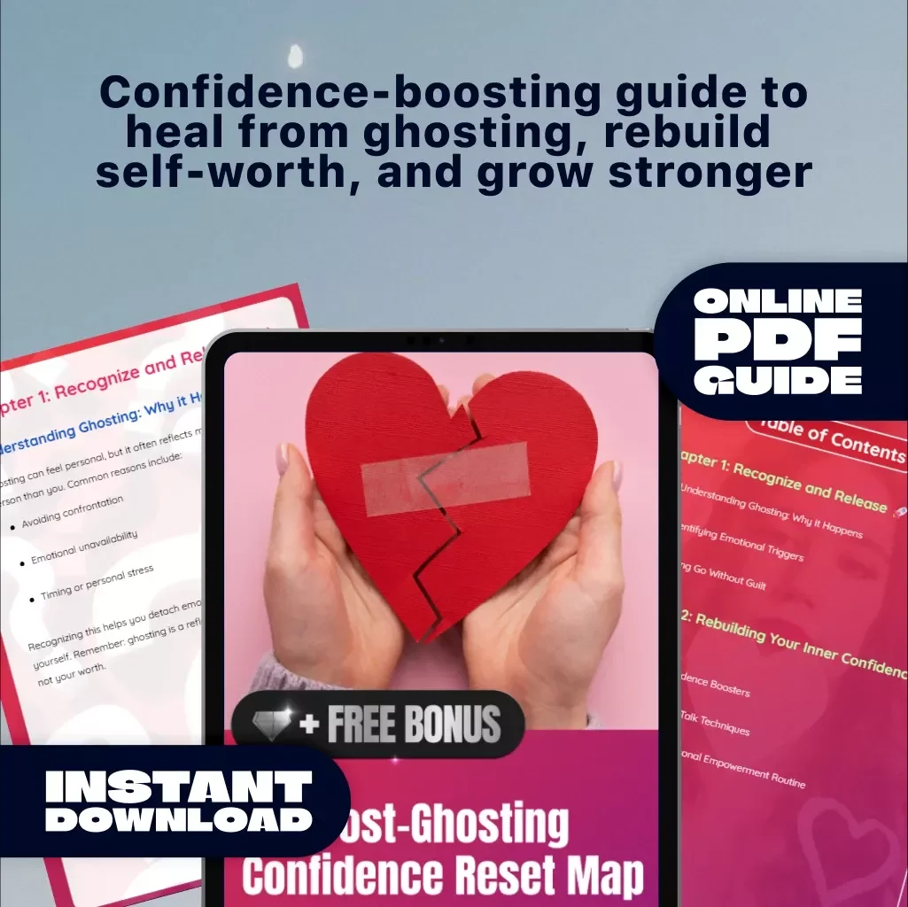 Post-Ghosting Confidence Reset Map | Digital Self-Help Guide | Confidence Building eBook | Emotional Healing Checklist & AI Journaling Prompts