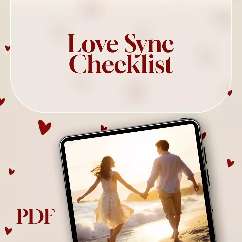 Love Sync Checklist | Weekly Compatibility Check-In Ritual for Couples | Digital Download Relationship Growth Guide