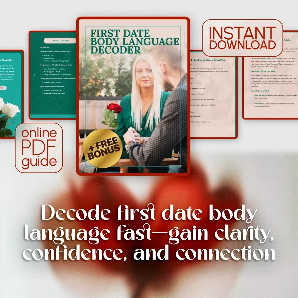 First Date Body Language Decoder | Digital Guide for Reading Signals, Positive & Negative Cues, Gesture Cheat Sheet & Workbook