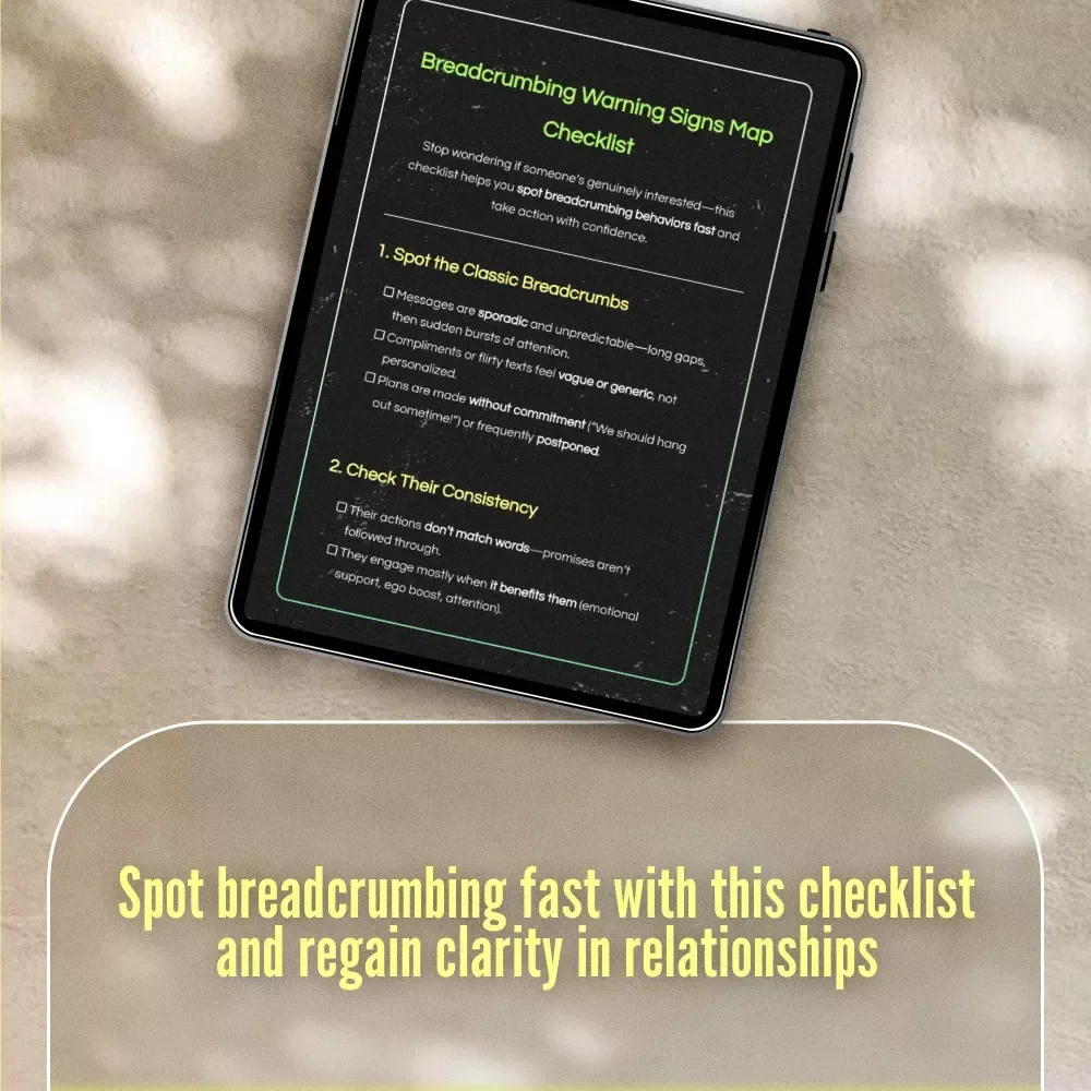 Breadcrumbing Warning Signs Map Checklist | Digital Download Relationship Red Flag Guide | Spot Breadcrumbing Behaviors Fast