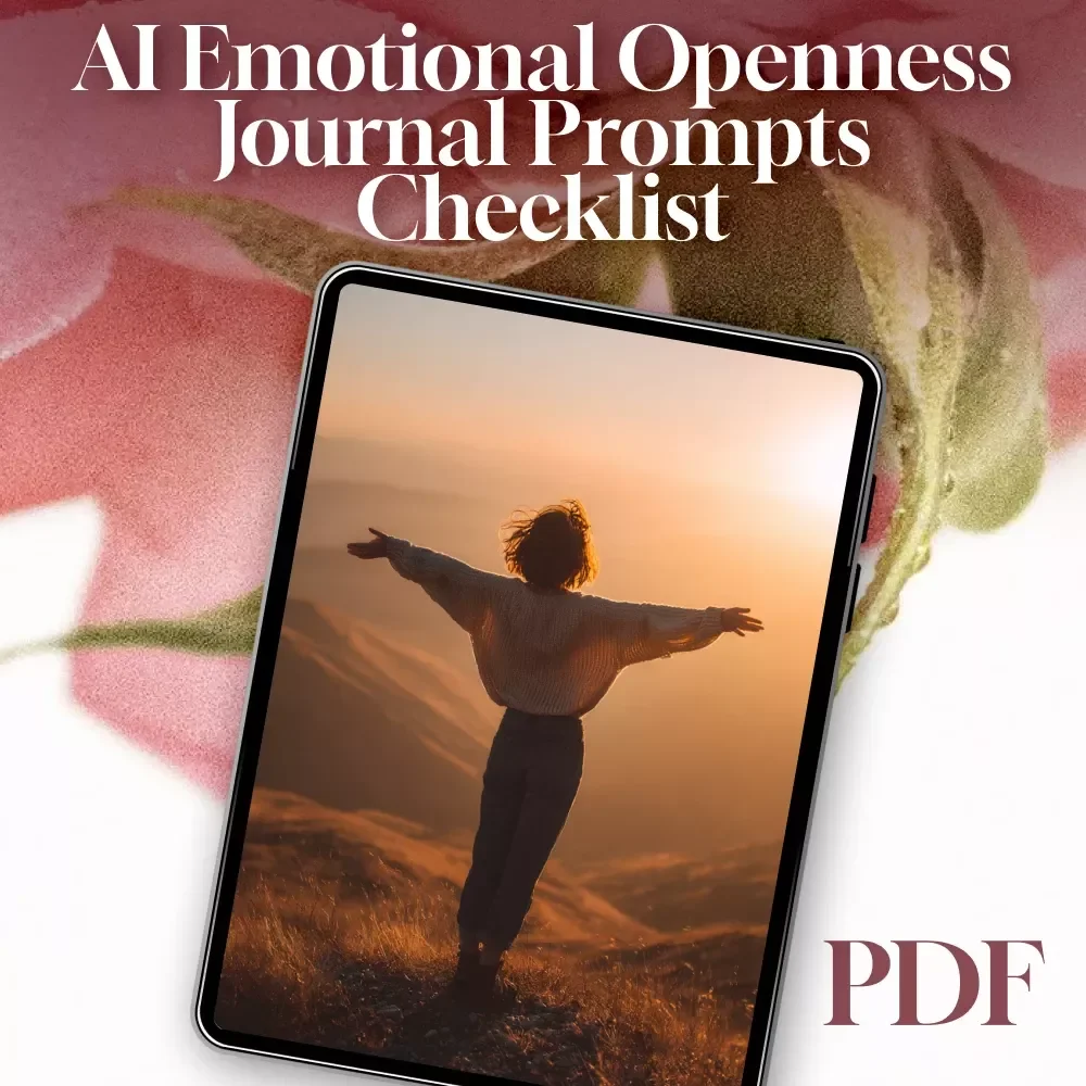 AI Emotional Openness Journal Prompts Checklist | Digital Download Self-Reflection Guide | Mental Health & Mindfulness eBook for Journaling
