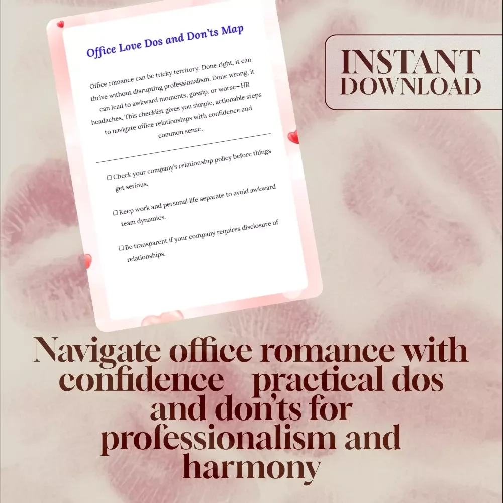 Office Love Dos and Don’ts Map | Workplace Relationship Checklist | Professional Boundaries & HR-Friendly Digital Download