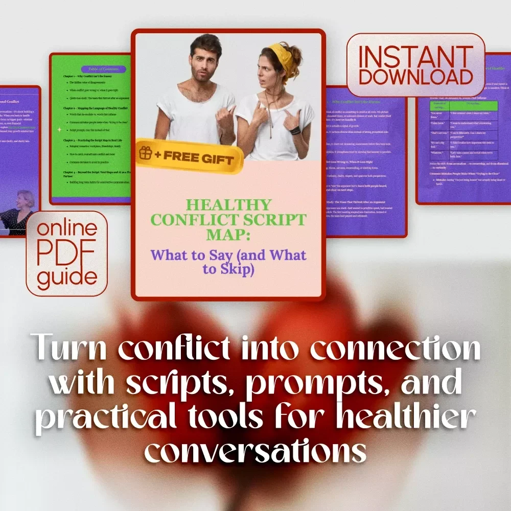 Healthy Conflict Script Map: What to Say (and What to Skip) | Guide for Communication, Relationships, and Workplace Conversations | Healthy Conflict Script Map: What to Say vs Avoid Digital Download