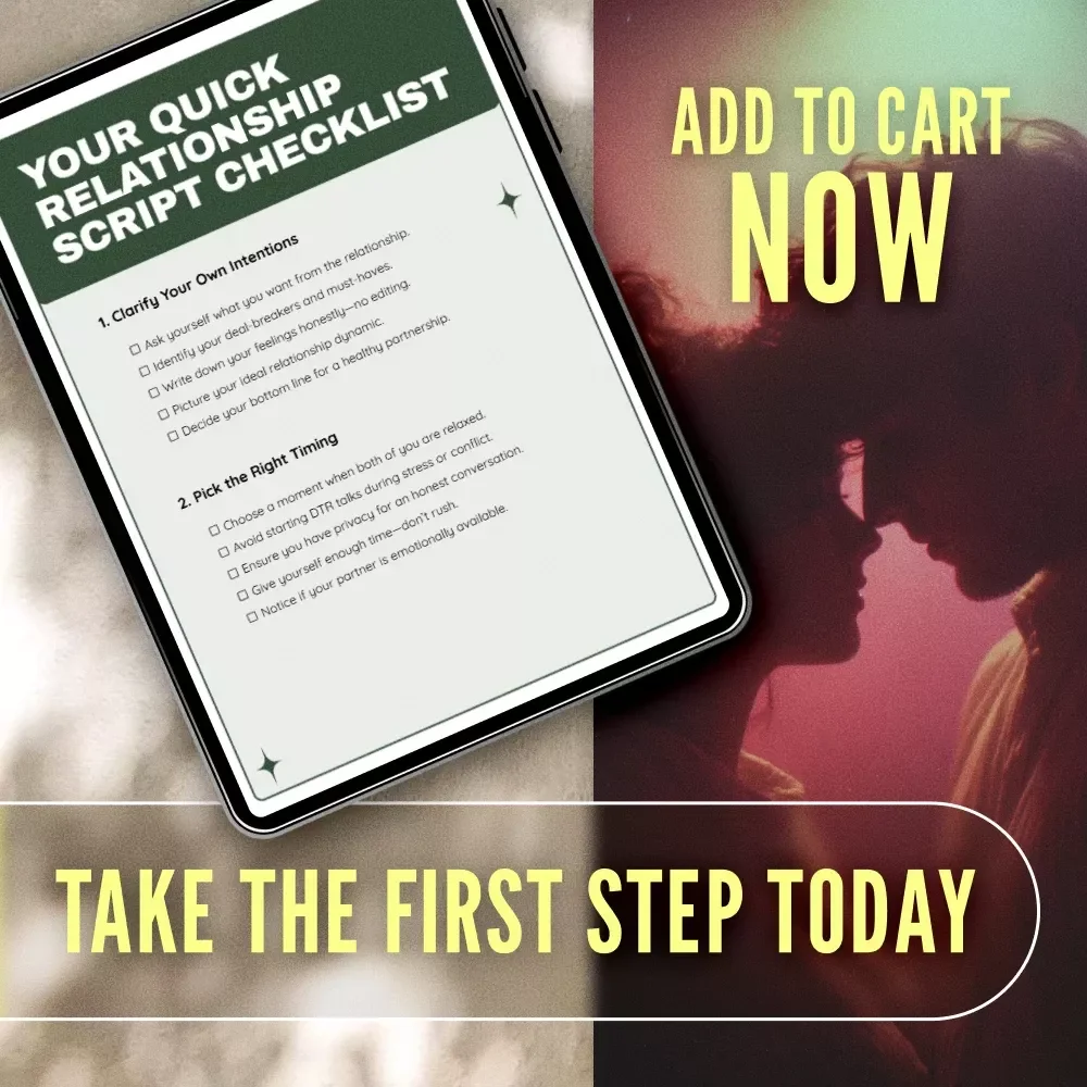 Your Quick Relationship Script Checklist | Digital Download for Defining the Relationship Scripts (DTR Made Easy) | Printable Guide for Communication & Clarity