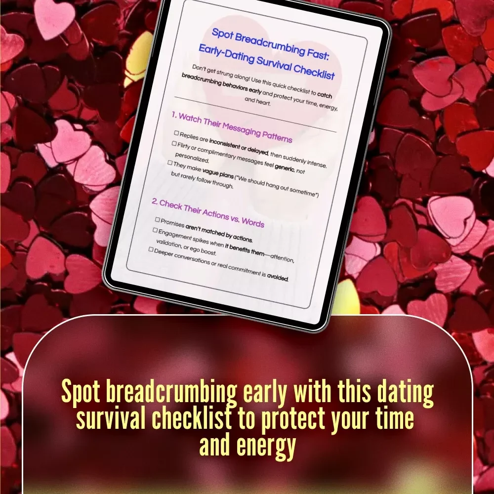 Spot Breadcrumbing Fast: Early-Dating Survival Checklist | Digital Download Guide to How to Spot Breadcrumbing Early in Dating, Red Flags, and Emotional Protection