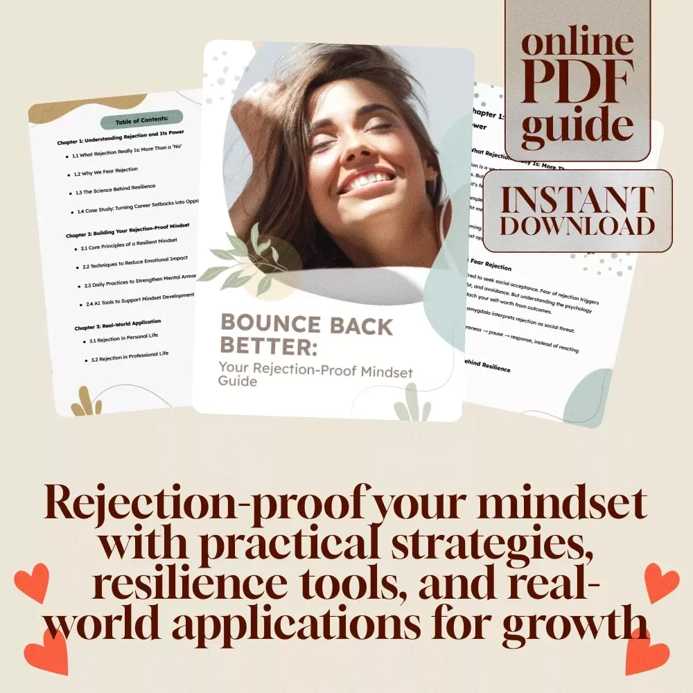 Bounce Back Better: Your Rejection-Proof Mindset Guide | Digital Download eBook for Resilience, Self-Confidence & Growth | Rejection-Proof Mindset Guide for Personal & Professional Success