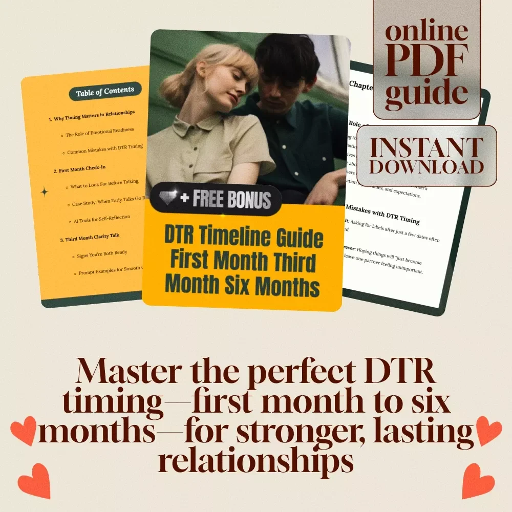 DTR Timeline Guide First Month Third Month Six Months | Relationship Communication eBook, Digital Download Checklist for Couples
