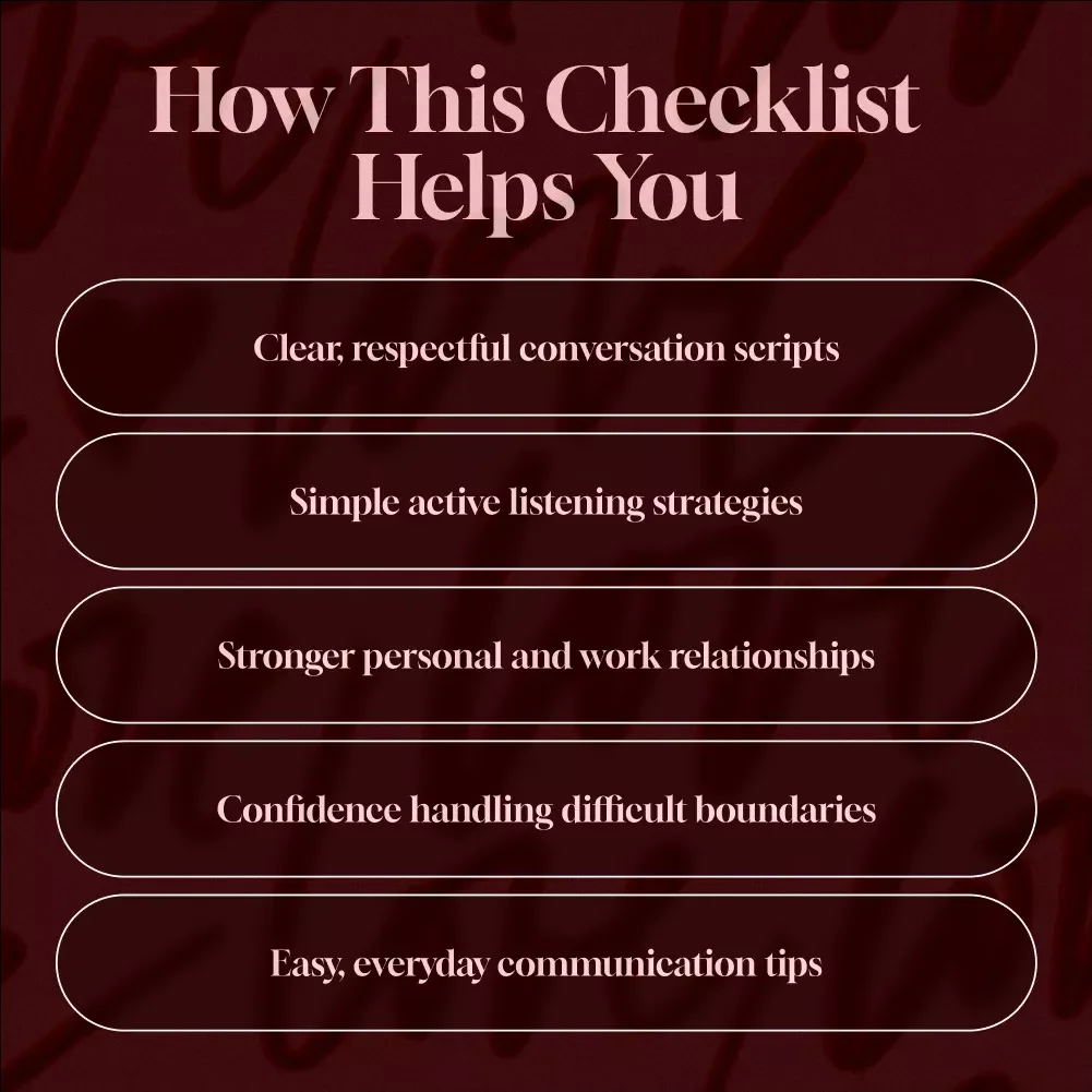 Respecting Boundaries with Care: A Practical Checklist | Digital Download Guide, eBook, Self-Help, Relationship & Communication Skills PDF