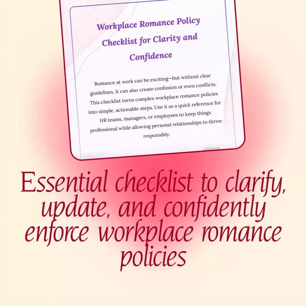 Workplace Romance Policy Checklist for Clarity and Confidence | HR Digital Download | Employee Policy Guide for Professional Boundaries & Office Relationships
