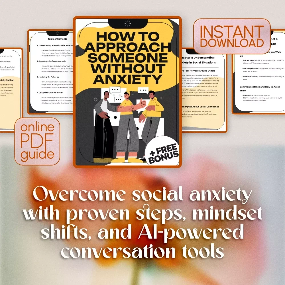 How to Approach Someone Without Anxiety | Social Confidence Guide | Digital Download eBook for Overcoming Shyness, Starting Conversations & Building Connections