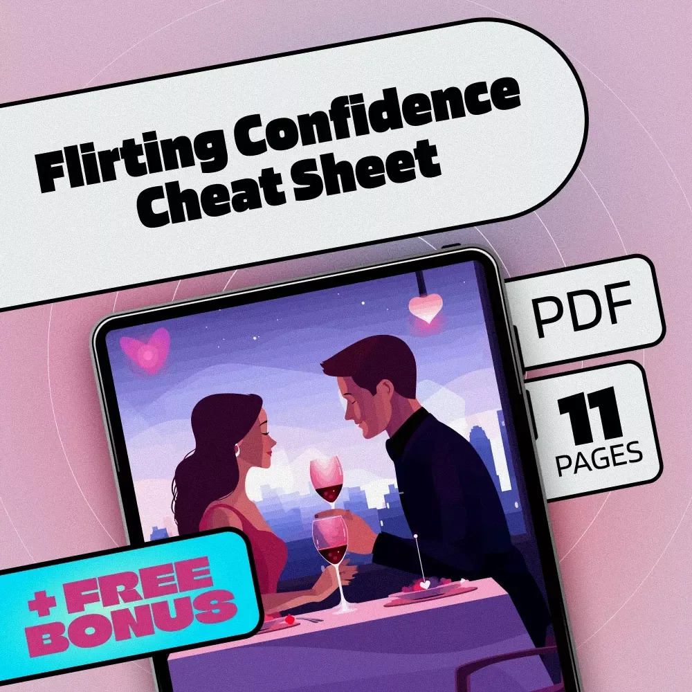 Flirting Confidence Cheat Sheet | Digital Guide for Conversation Starters, AI Practice, and Confidence-Building Tips | Printable PDF Download
