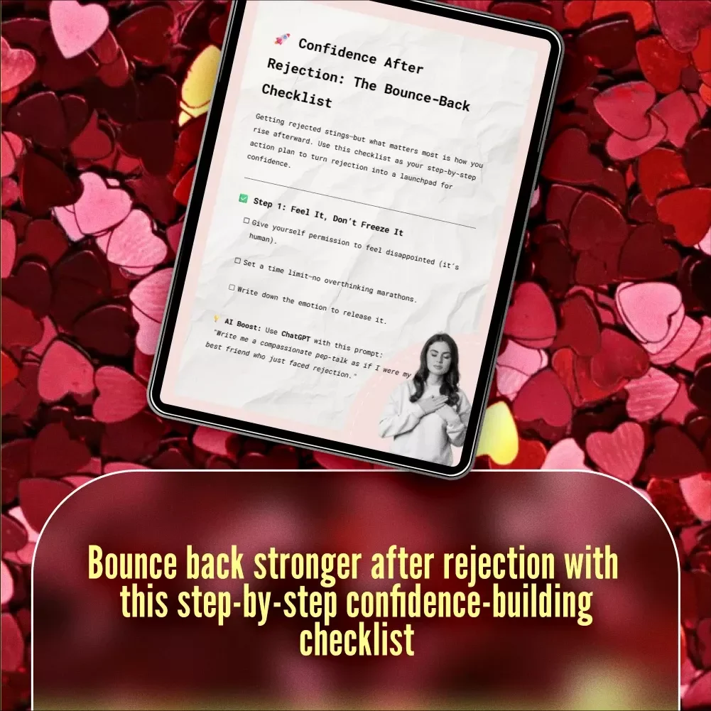 Confidence After Rejection: The Bounce-Back Checklist | Digital Download Guide, eBook & Self-Help Printable for Building Confidence & Resilience